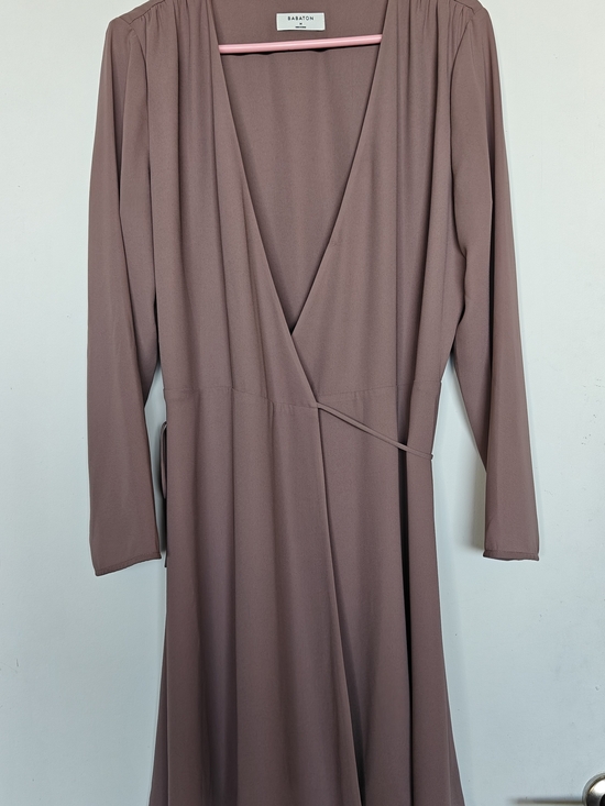Babaton Dresses & Skirts - Babaton Mauve Long Sleeve Wrap Dress
